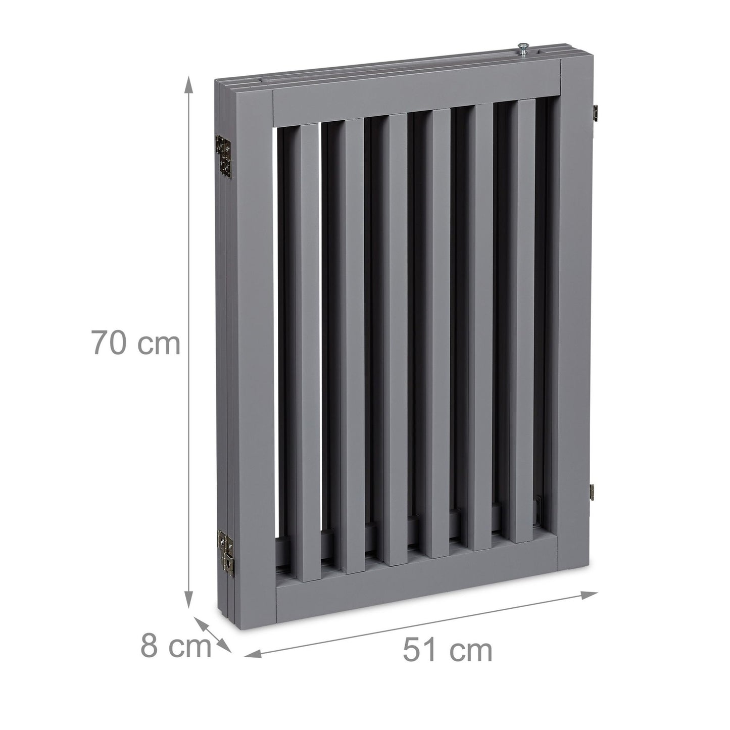 Gray security gate with door 70 cm