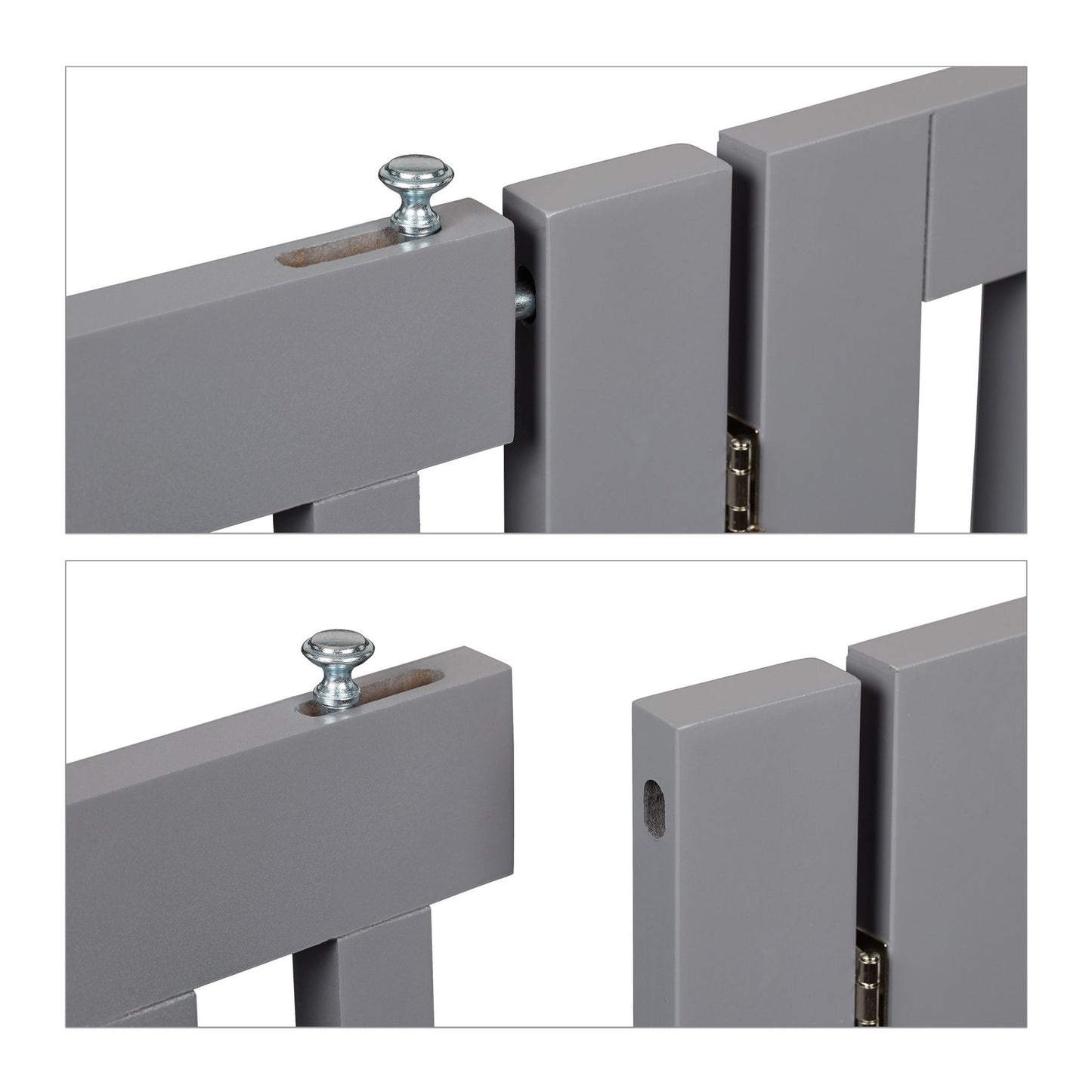 Gray security gate with door 70 cm