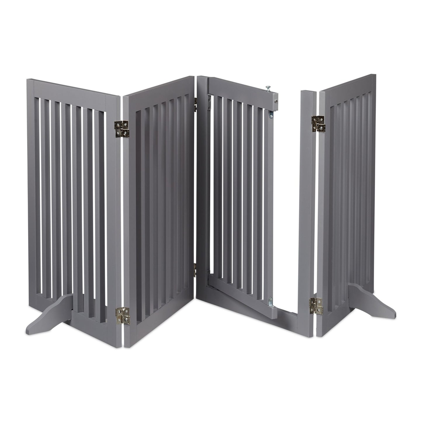 Gray security gate with door 70 cm
