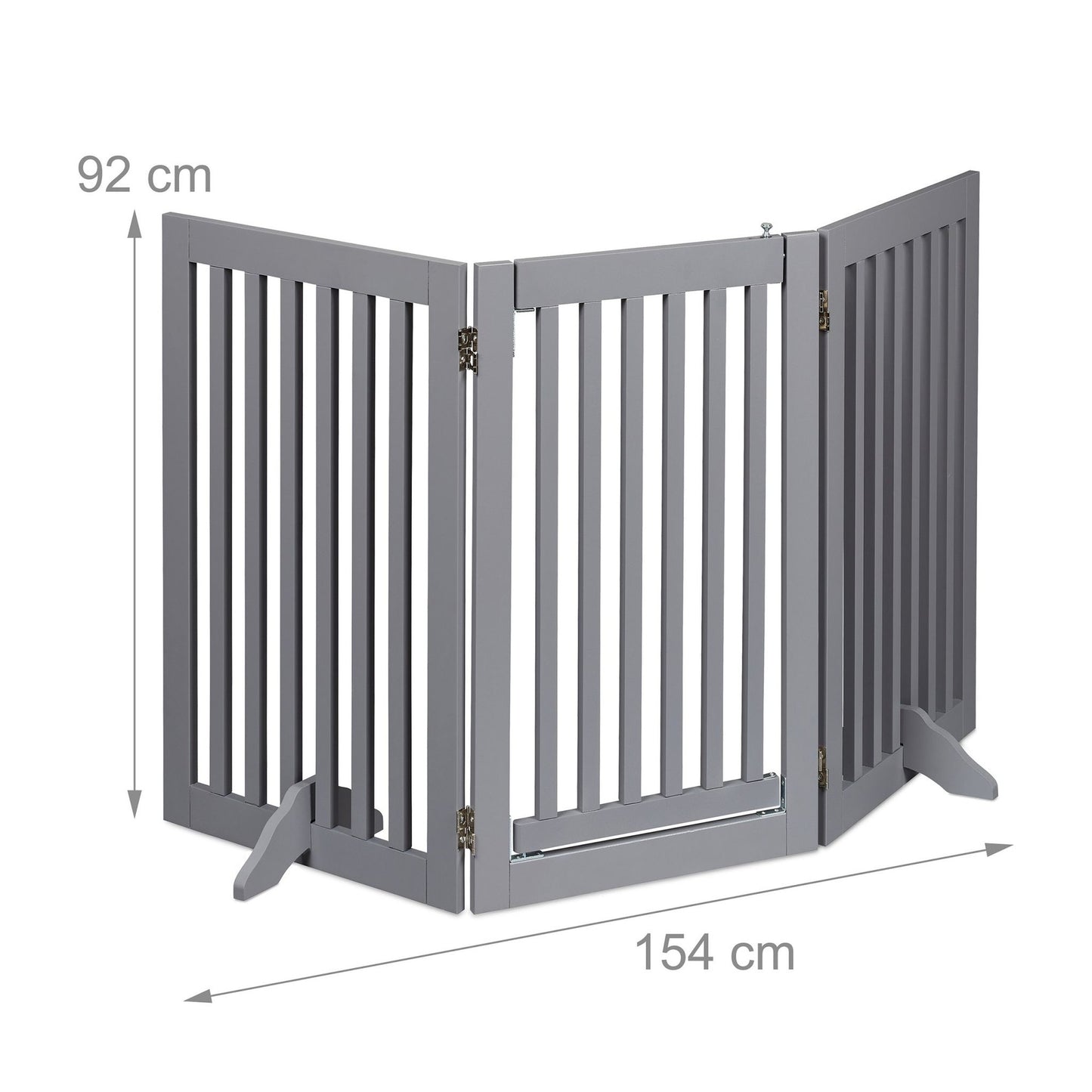 Gray security gate with door 92 cm
