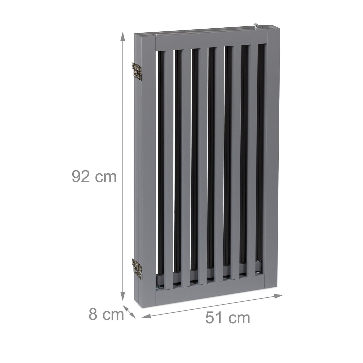 Gray security gate with door 92 cm