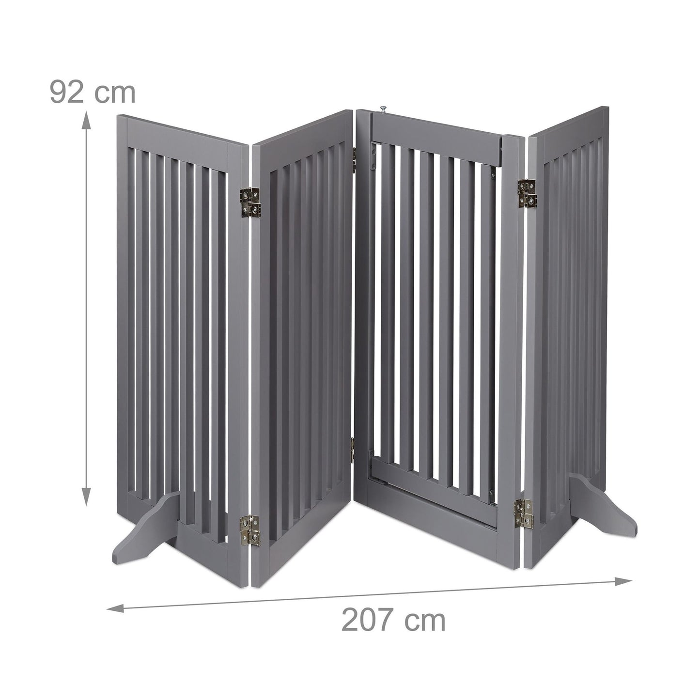 Gray security gate with door 92 cm