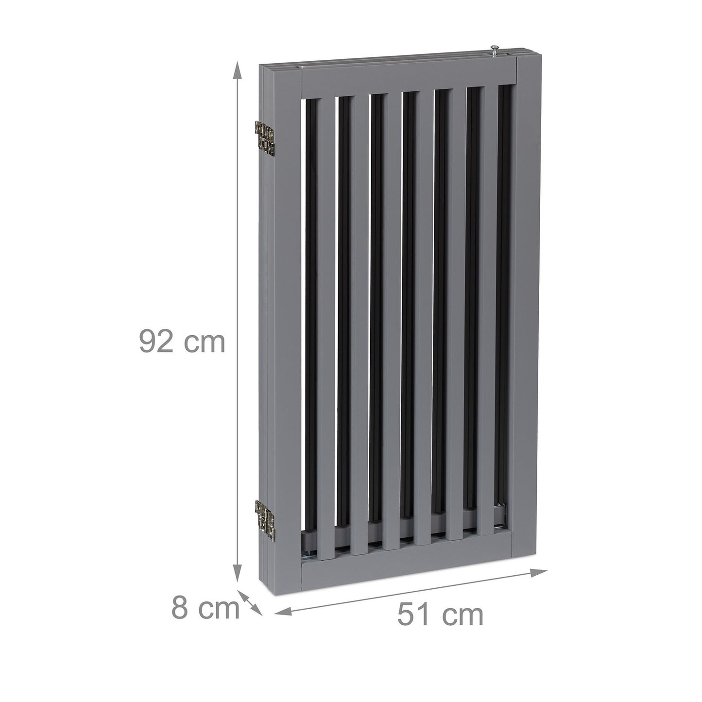 Gray security gate with door 92 cm