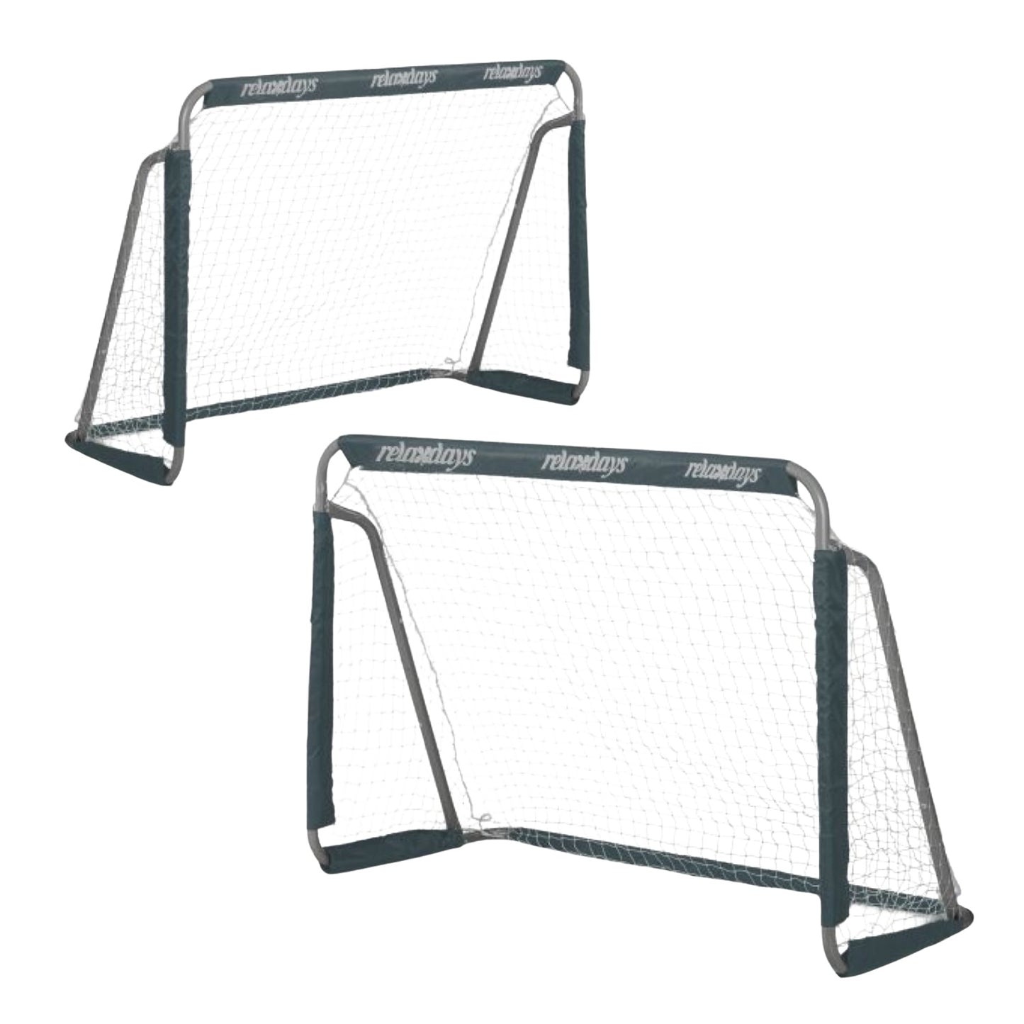 Gray soccer goals in sets of 2