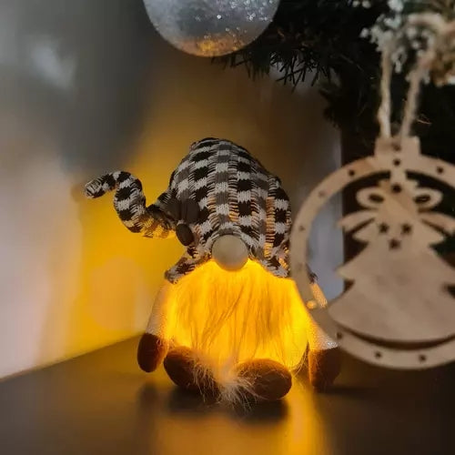 Gray standing elf - glowing LED 20354