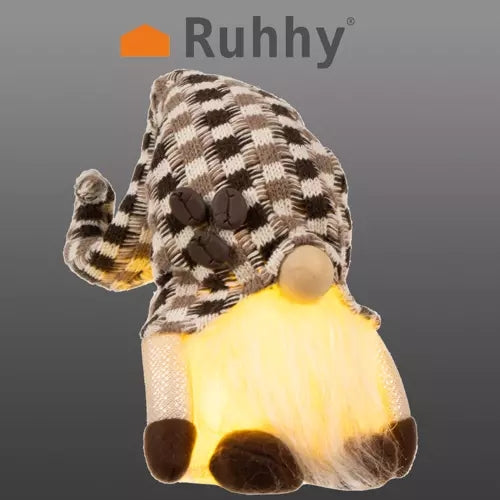 Gray standing elf - glowing LED 20354