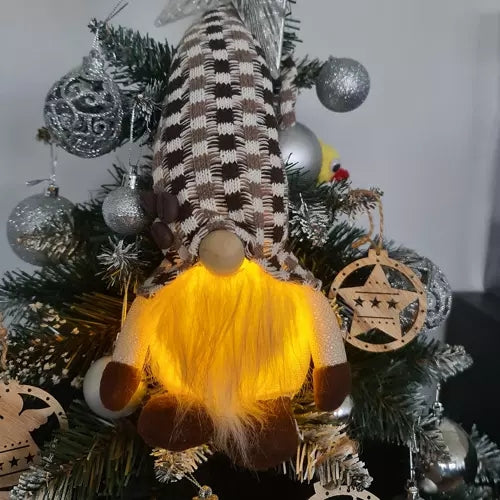 Gray standing elf - glowing LED 20354