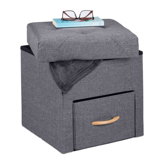 Gray stool with storage space