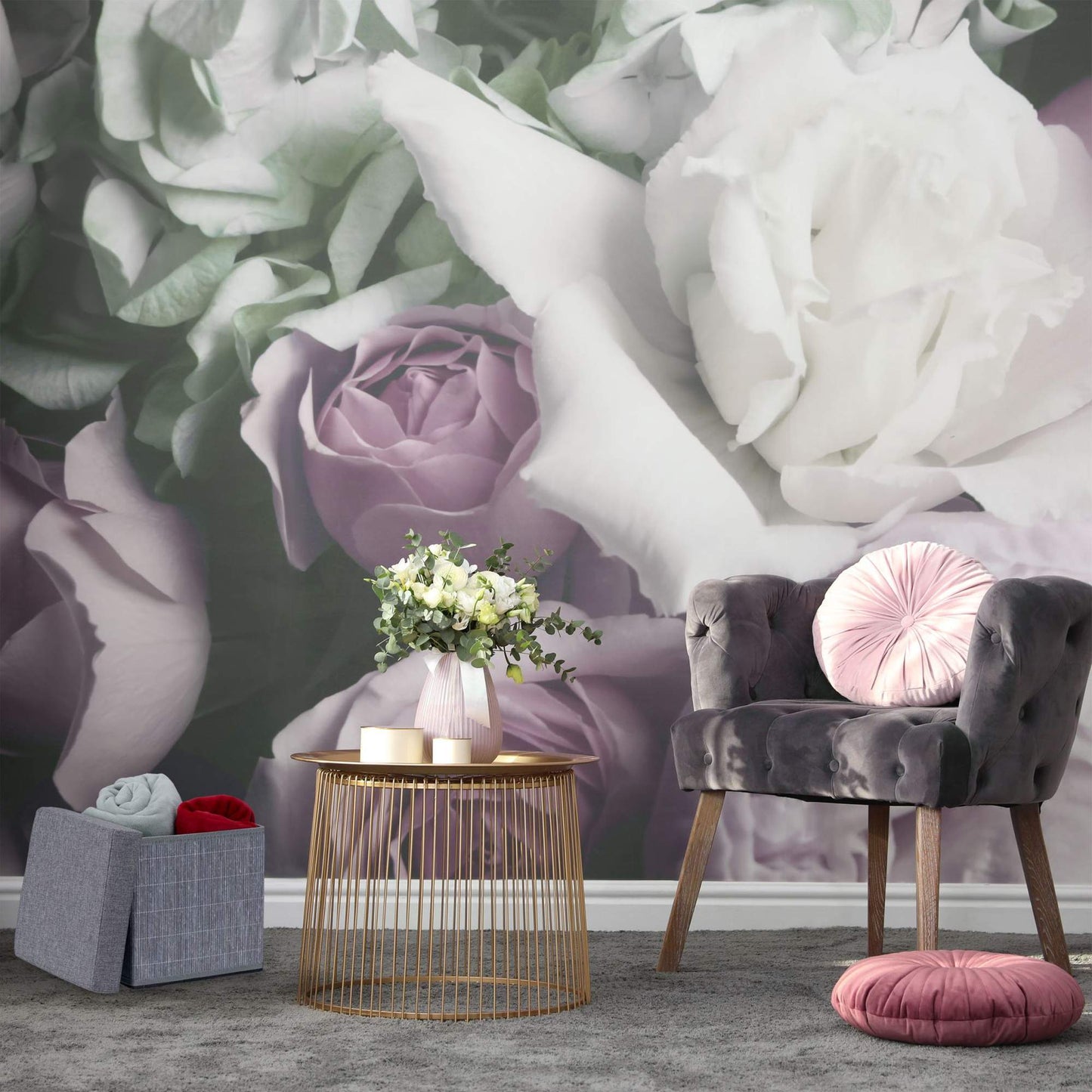 Gray stool with storage space