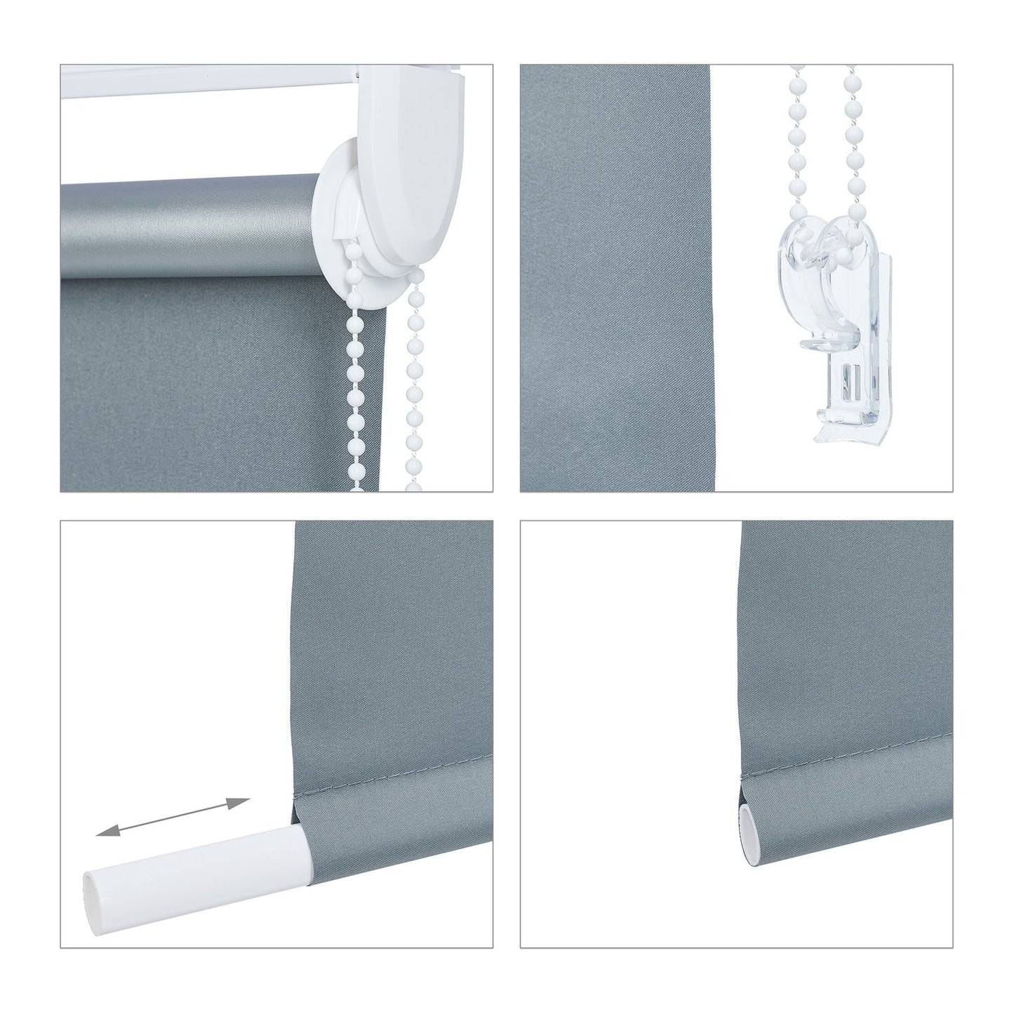 Gray thermal roller blind 160 cm long