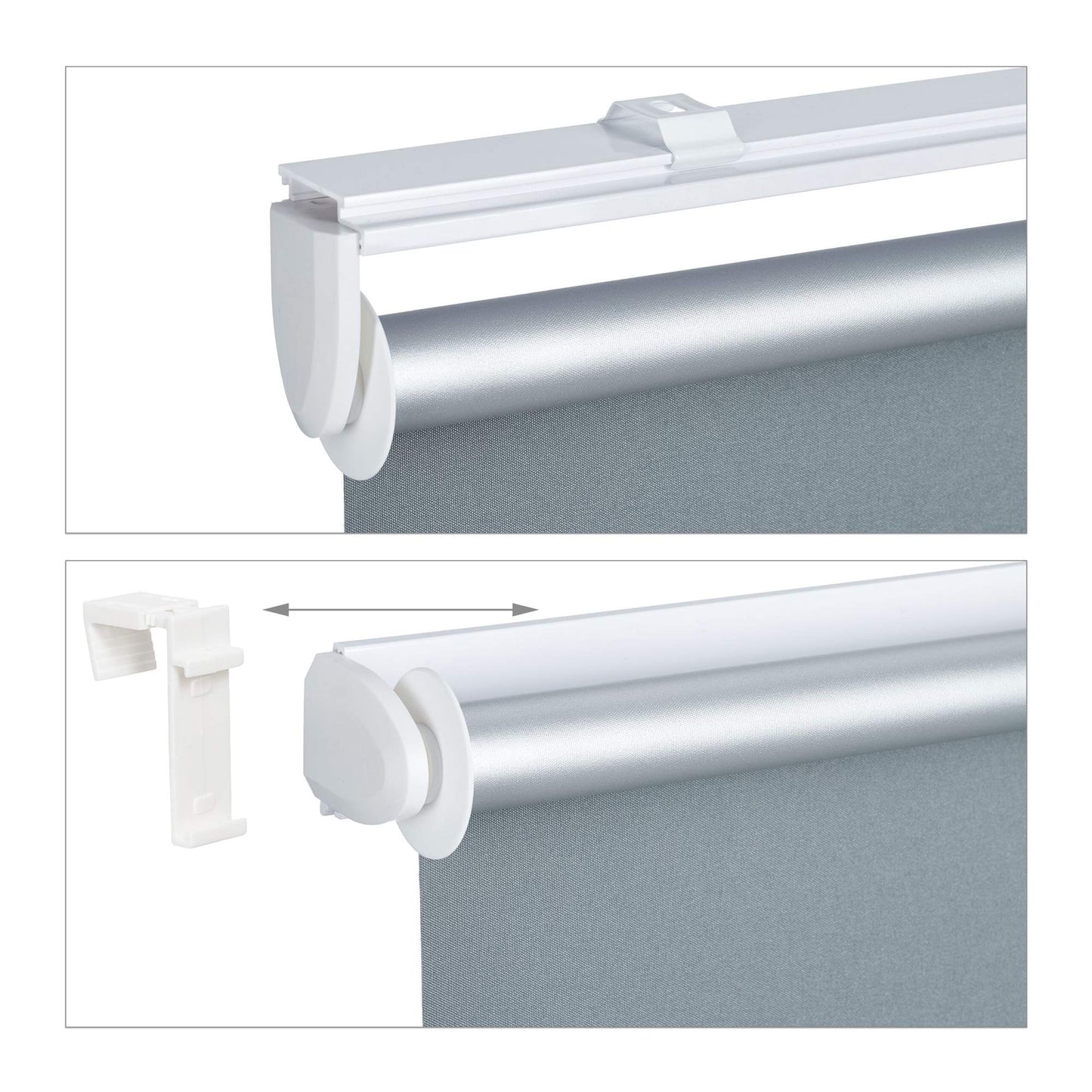 Gray thermal roller blind 160 cm long