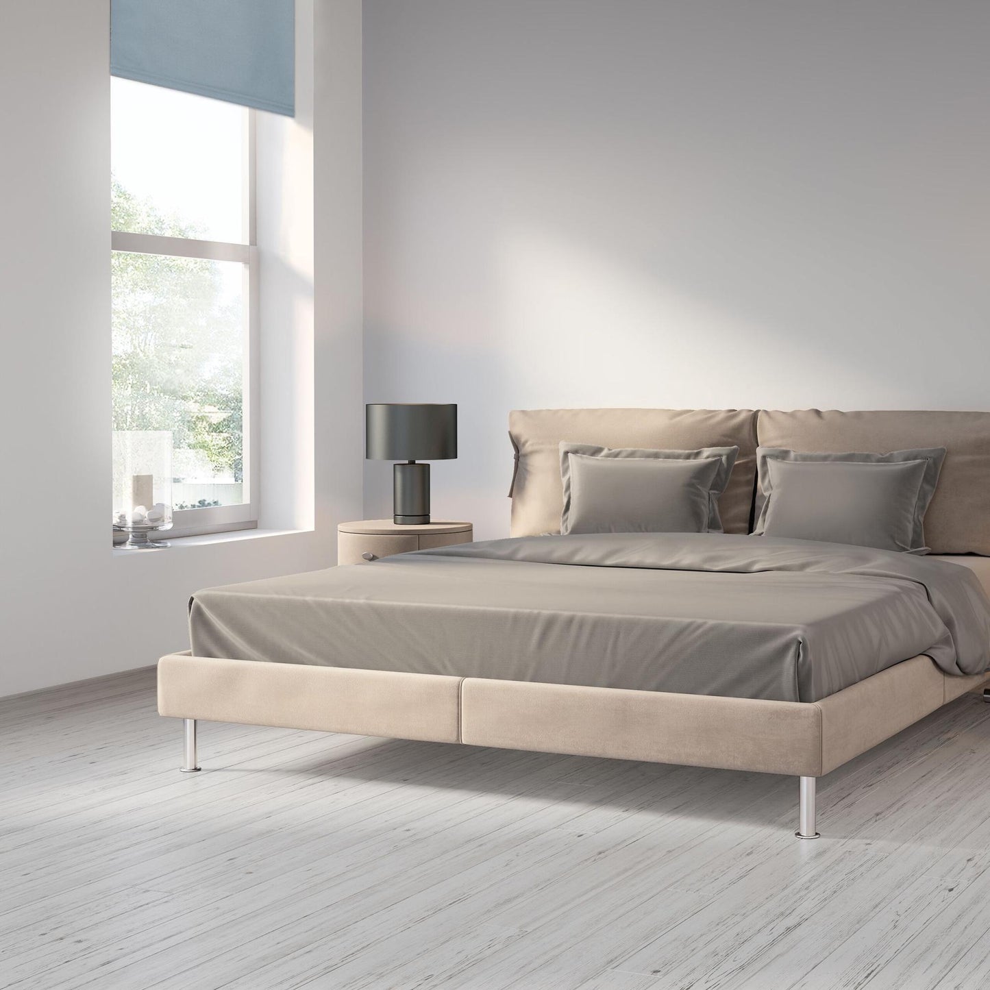 Gray thermal roller blind 160 cm long