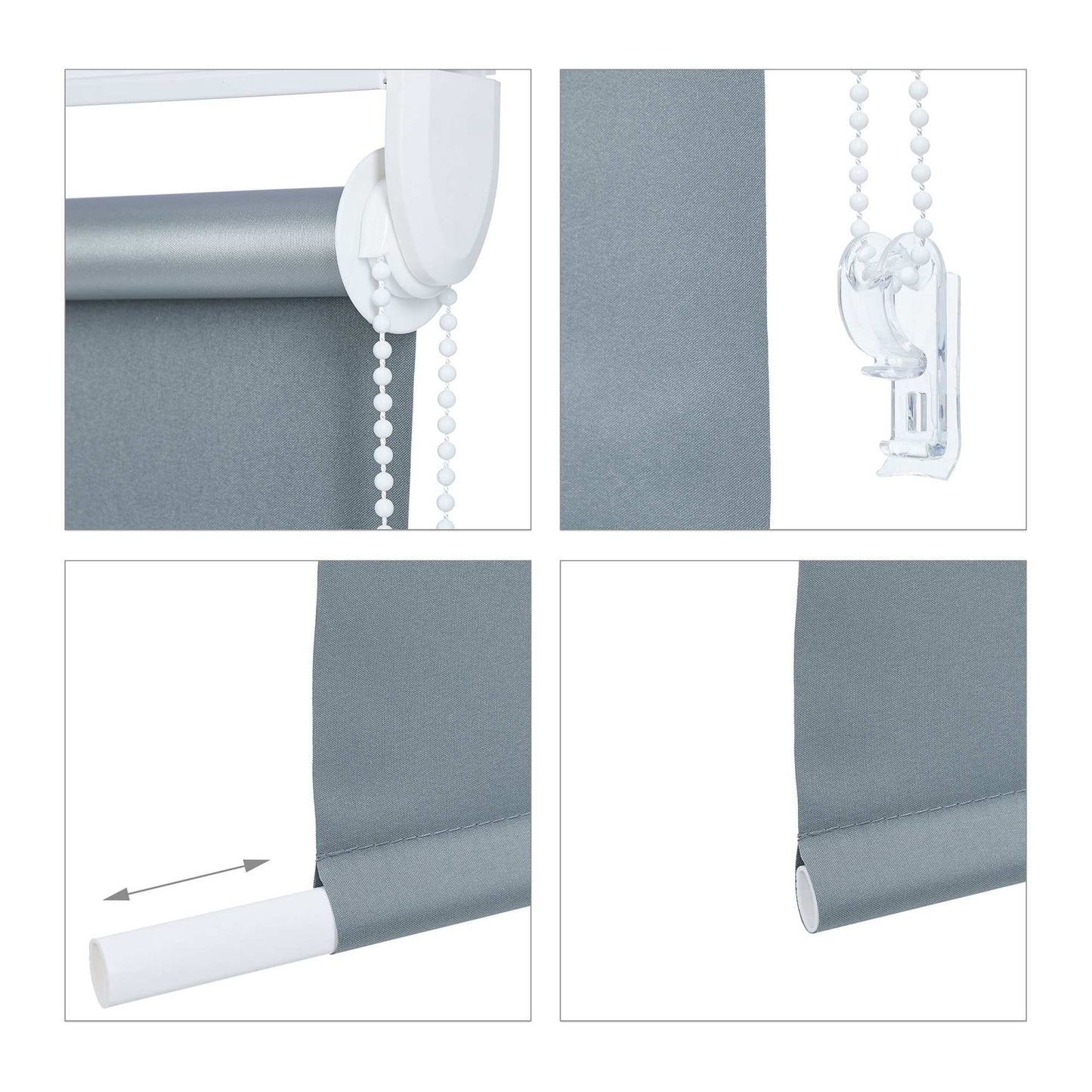 Gray thermal roller blind 220 cm long