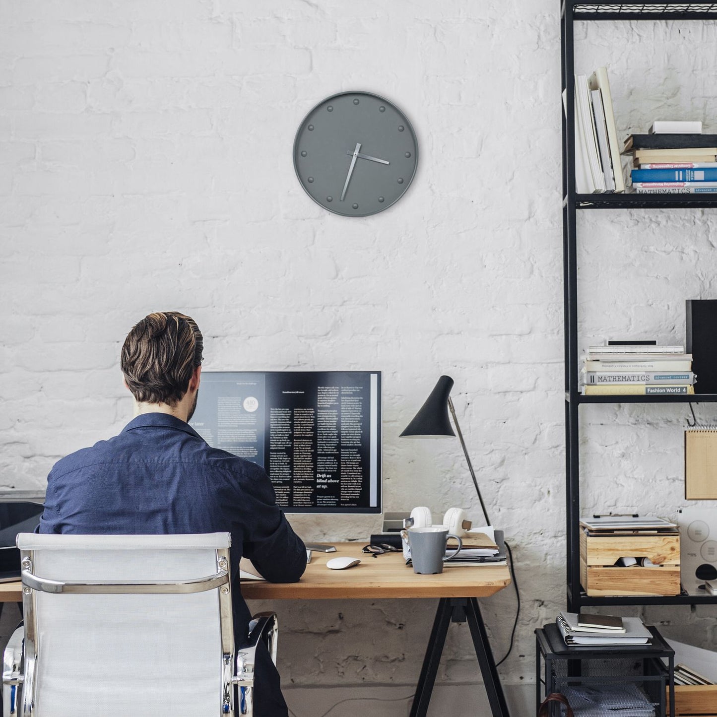 Gray wall clock