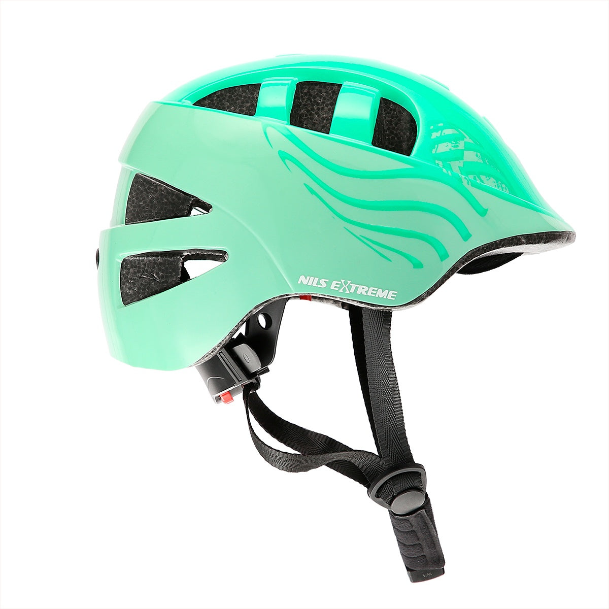 Green Bike Helmet, Size S (52-56cm), Nils Extreme