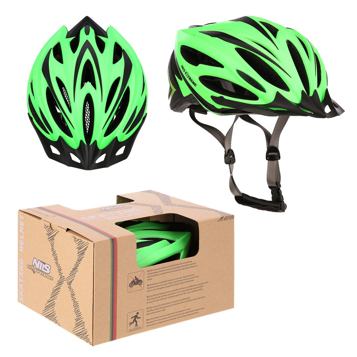 Green-Black Size L Helmet, 59-65 cm