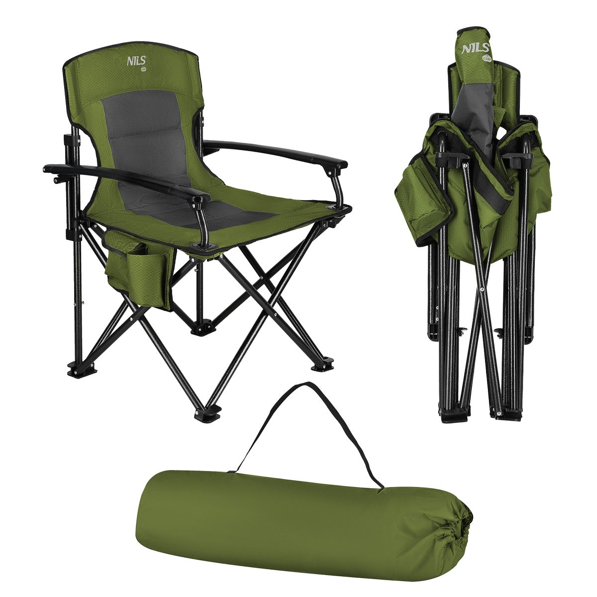 Green Camping Chair, Foldable, Lightweight Design
