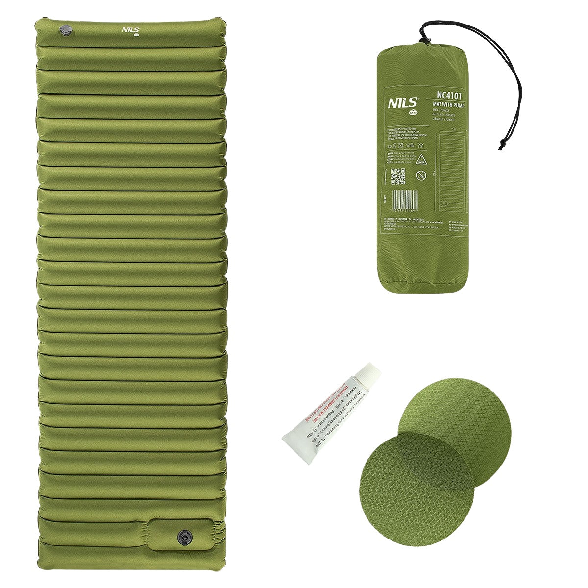 Green Camping Mat with Built-In Pump