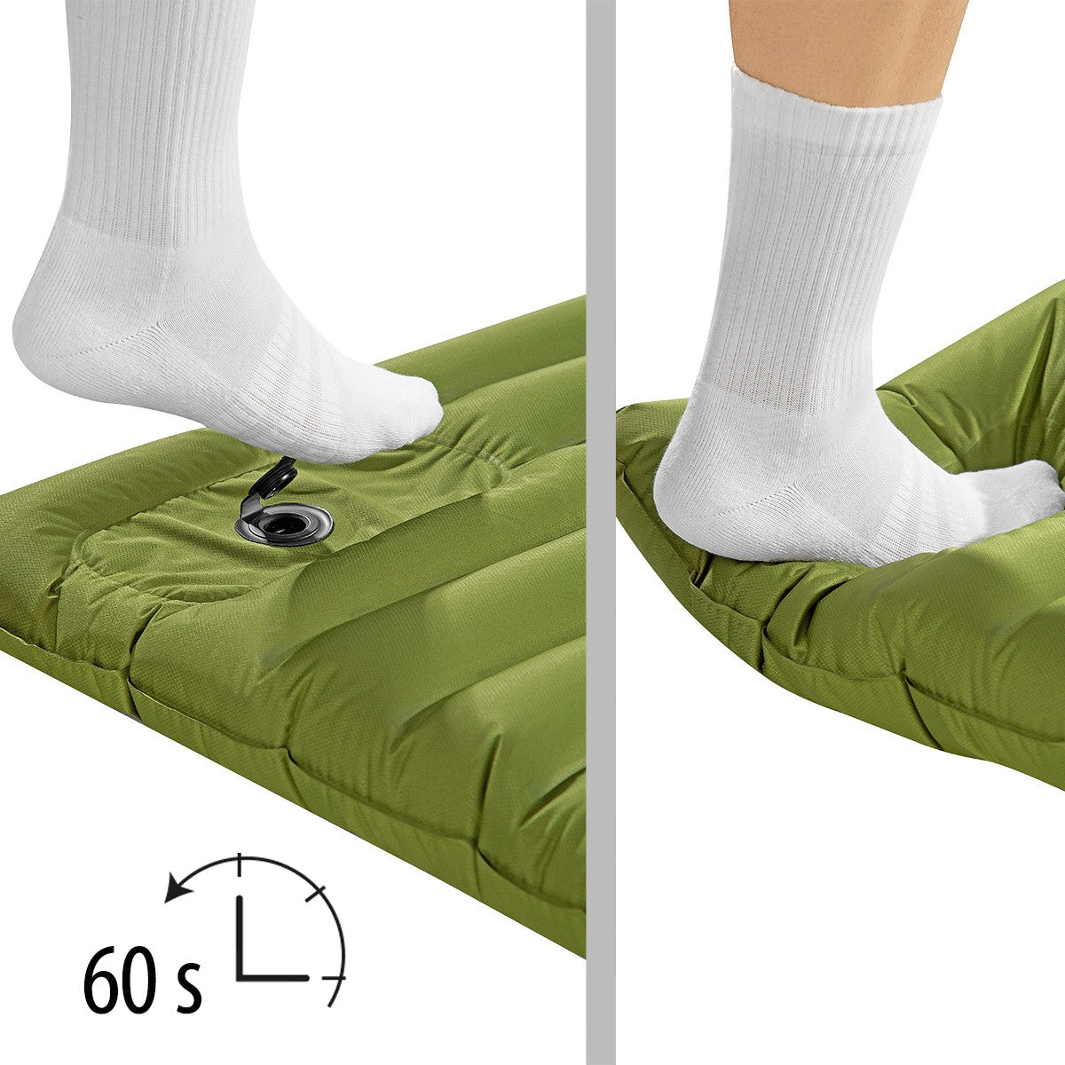 Green Camping Mat with Built-In Pump