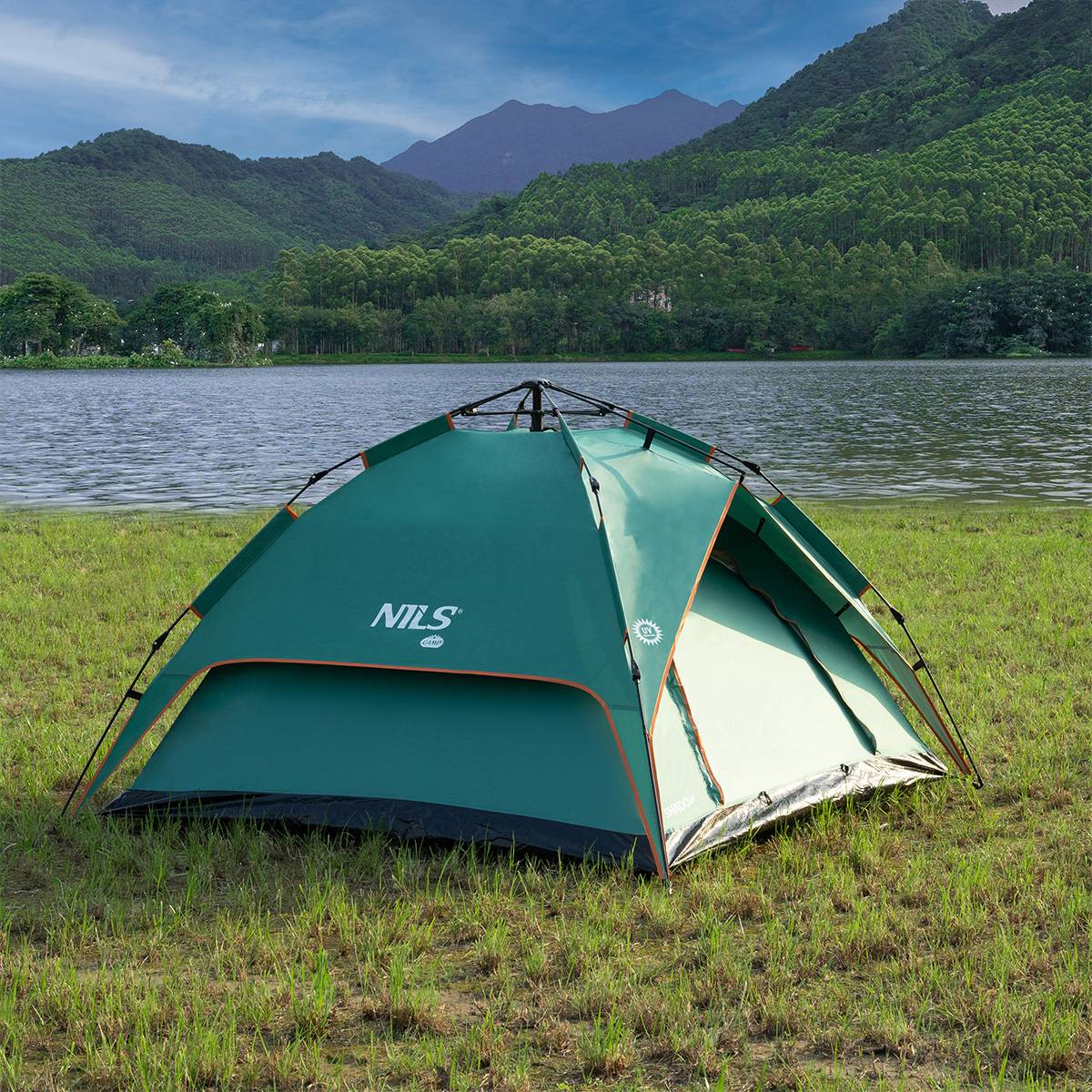 Green Camping Tent, 2-Person, Lightweight