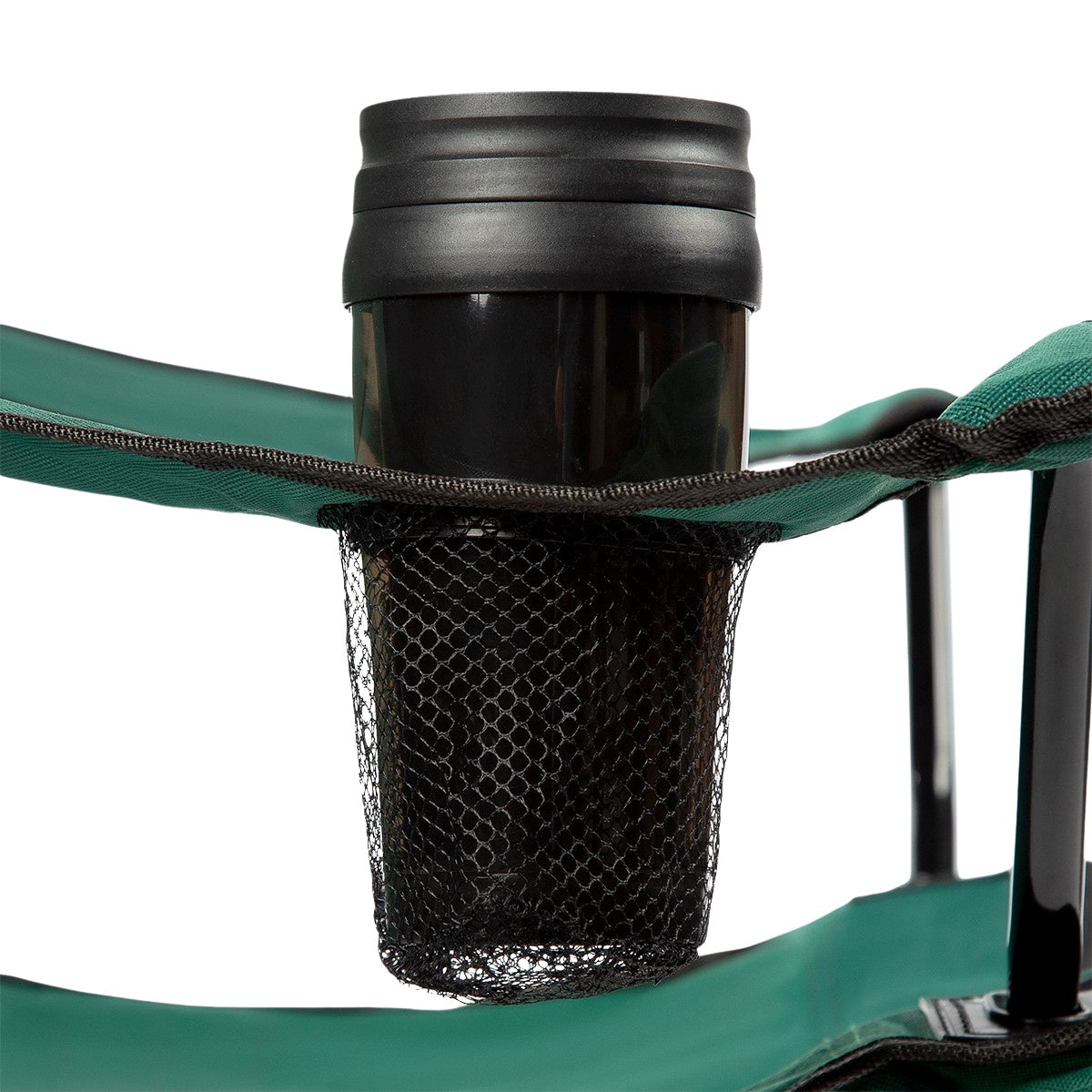 Green Folding Camping Chair with Cup Holder