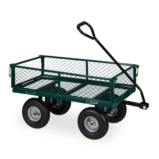 Green Heavy-Duty Cart with Folding Sides