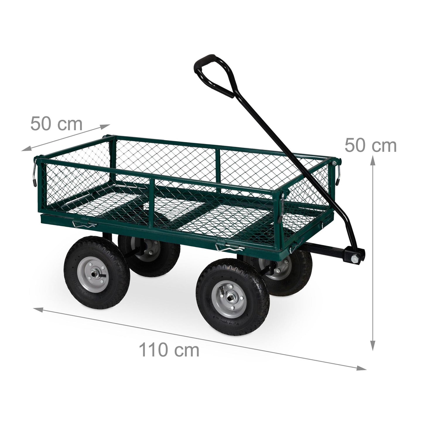 Green Heavy-Duty Cart with Folding Sides