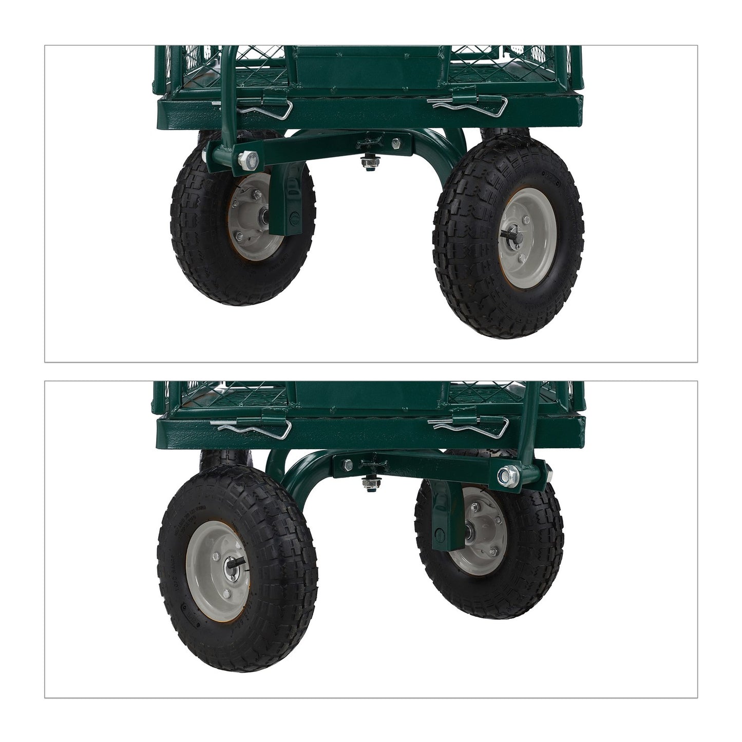 Green Heavy-Duty Cart with Folding Sides