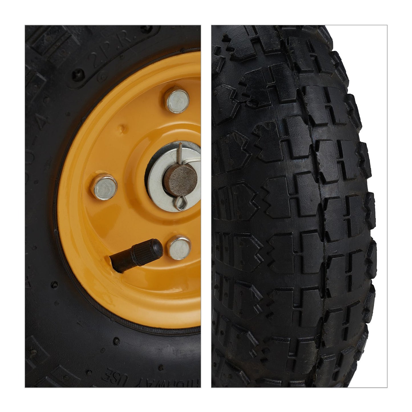 Green Heavy-Duty Cart with Yellow Rims