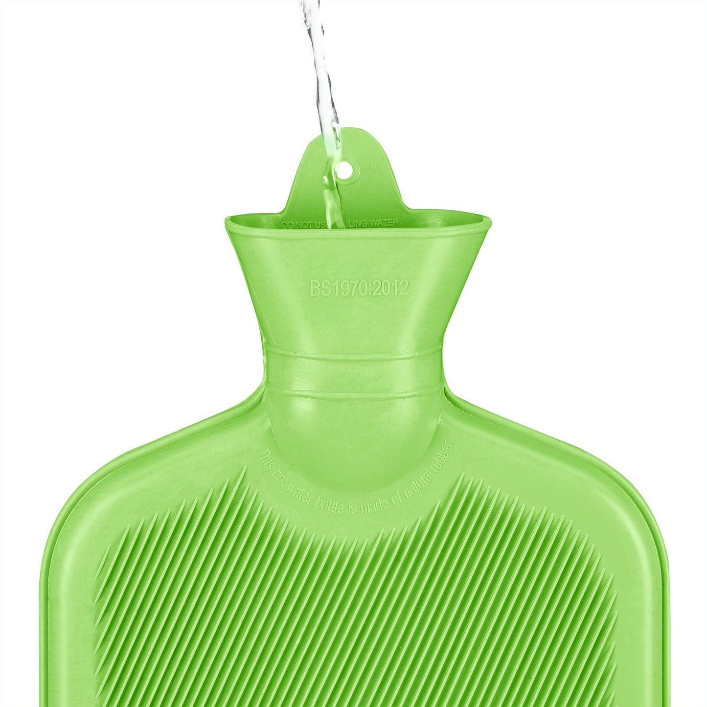 Green Hot Water Bottle 2L, Leak-Proof, Pain Relief