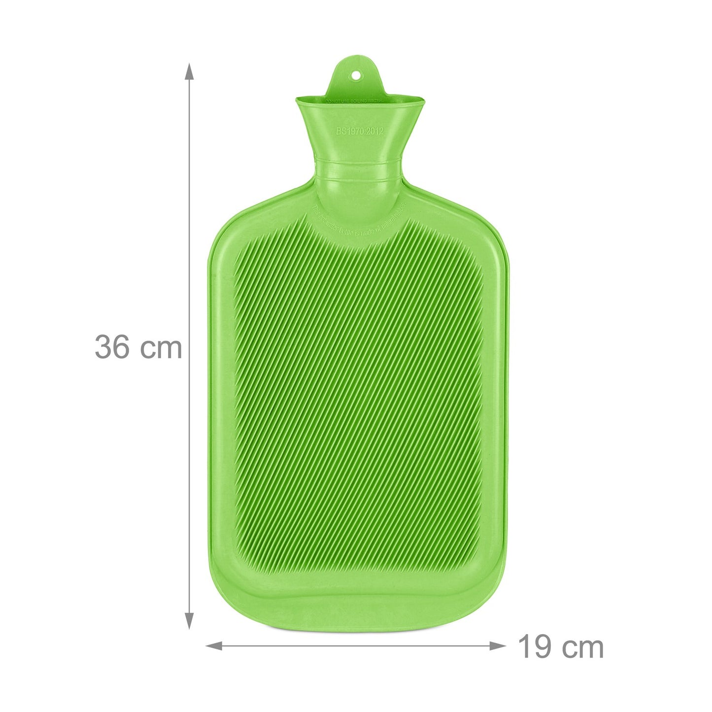 Green Hot Water Bottle 2L, Leak-Proof, Pain Relief