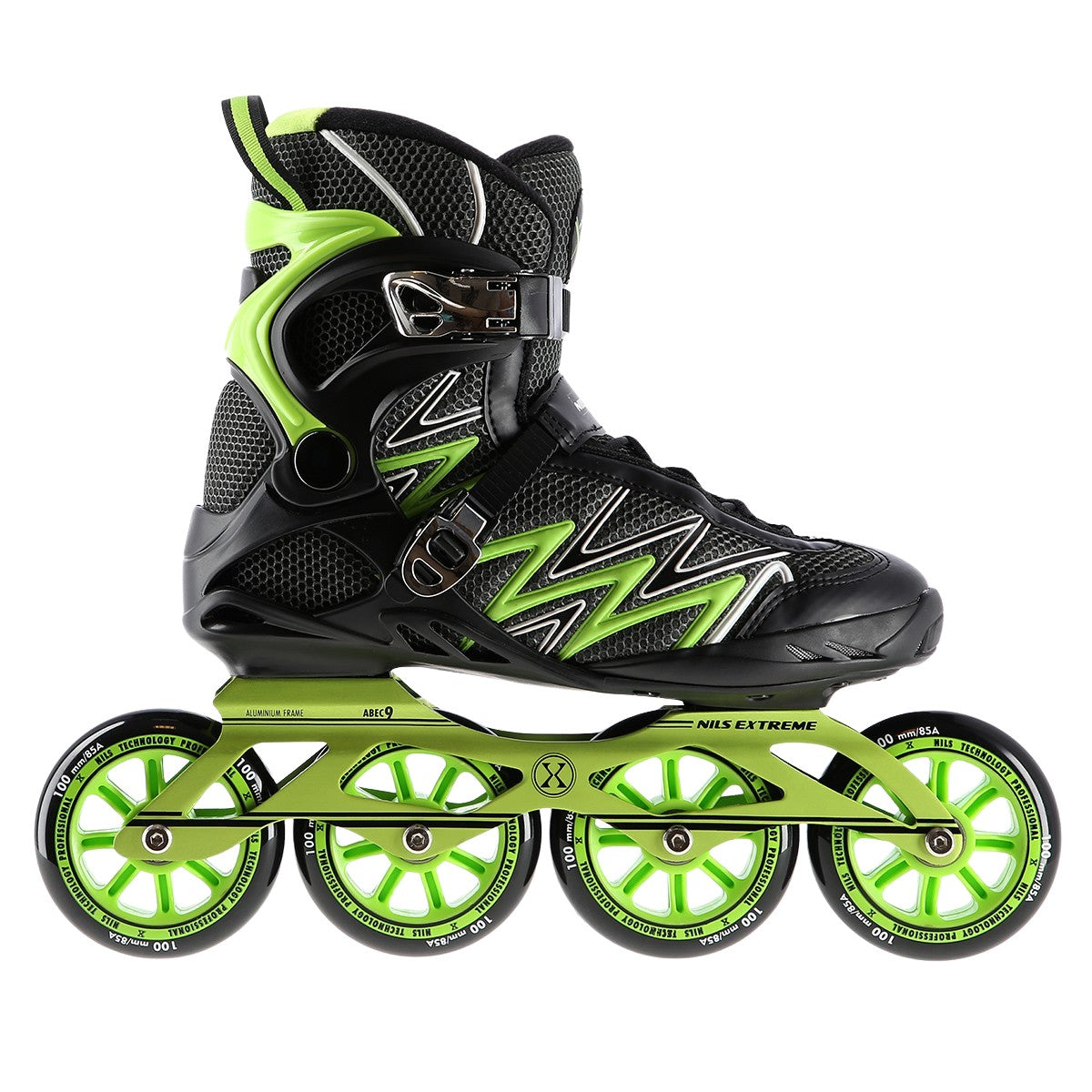Green Inline Skates, Size 38, Adjustable Fit
