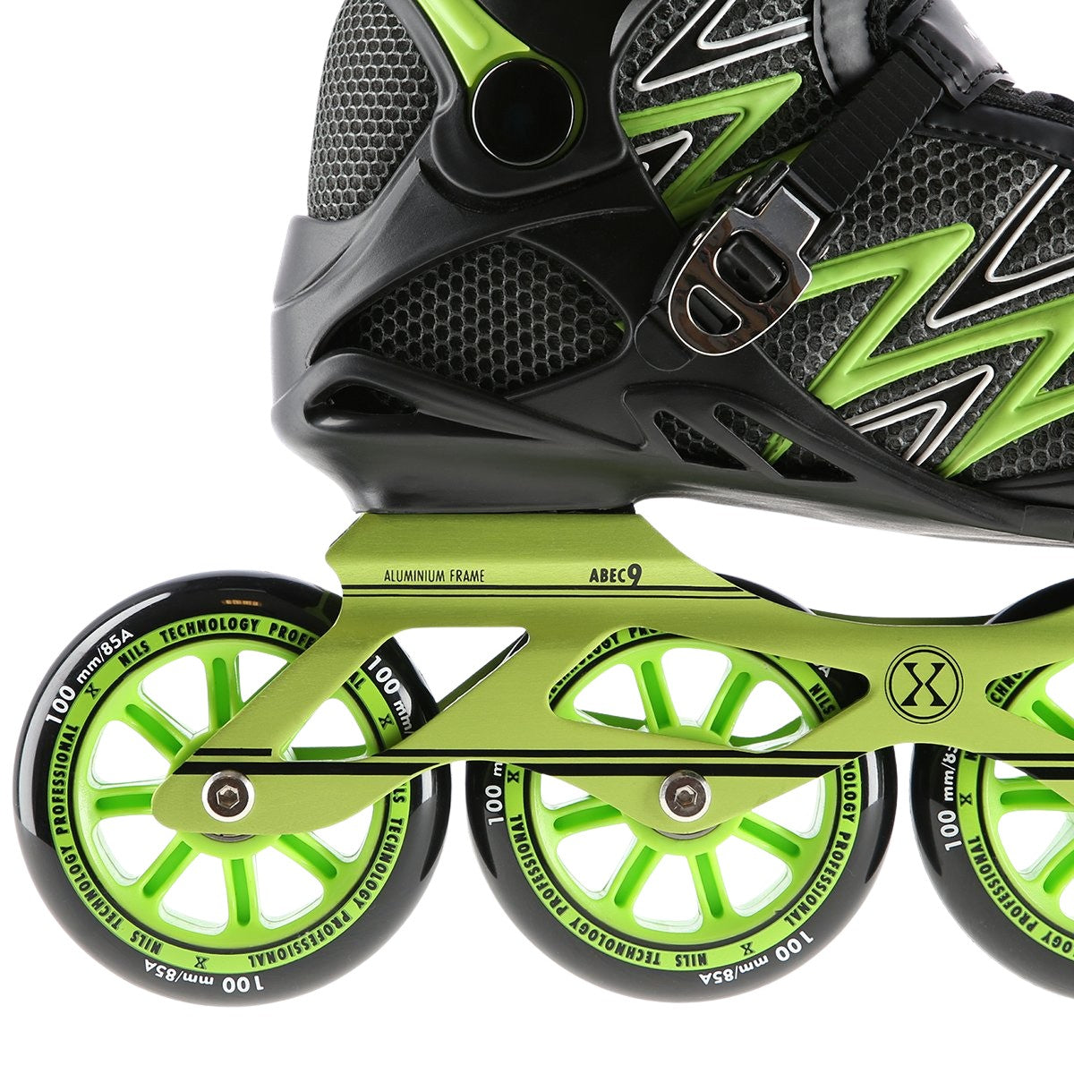 Green Inline Skates, Size 38, Adjustable Fit