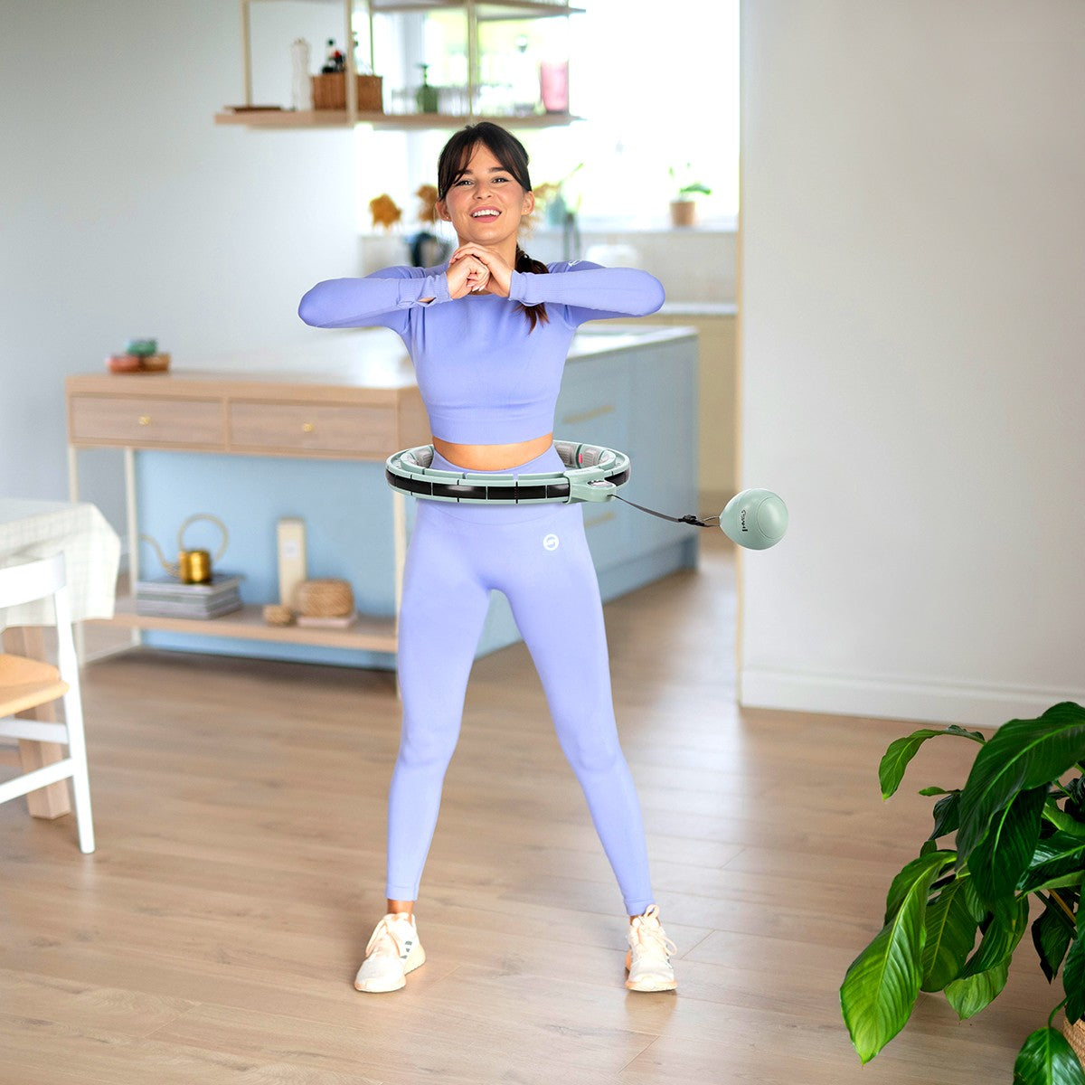 Green Magnetic Weighted Hula Hoop with Counter