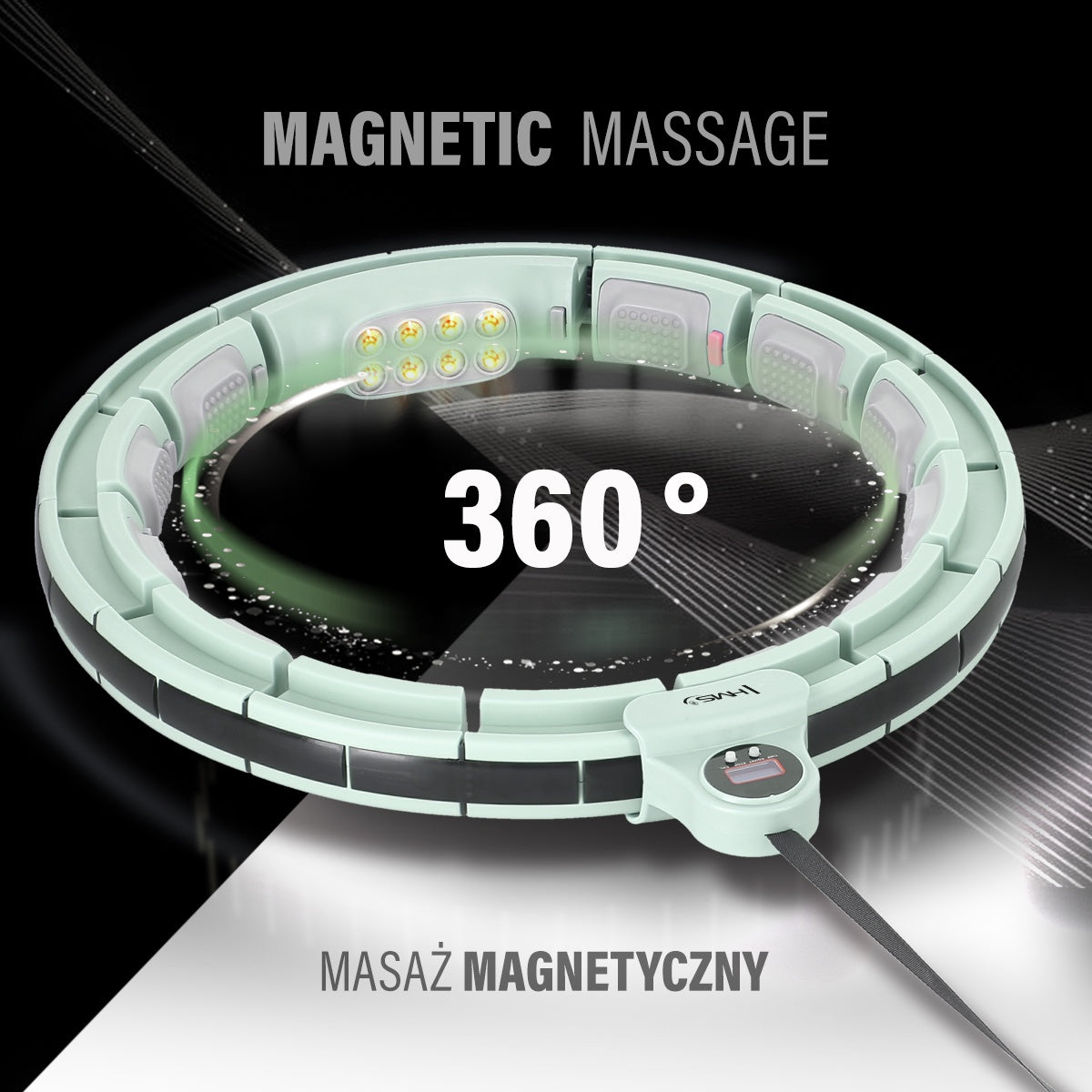 Green Magnetic Weighted Hula Hoop with Counter