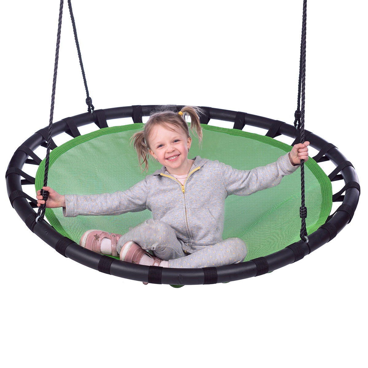 Green Saucer Swing, Outdoor Fun, 40-Inch Diameter
