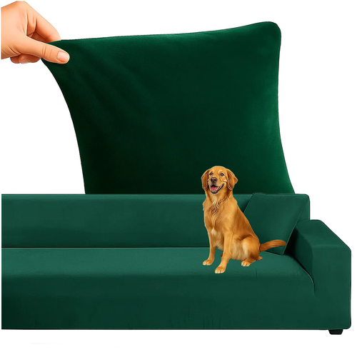 Green Sofa Cover, Stretch Fit 145-185cm