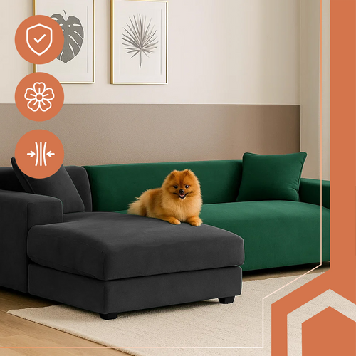 Green Sofa Cover, Stretch Fit 145-185cm