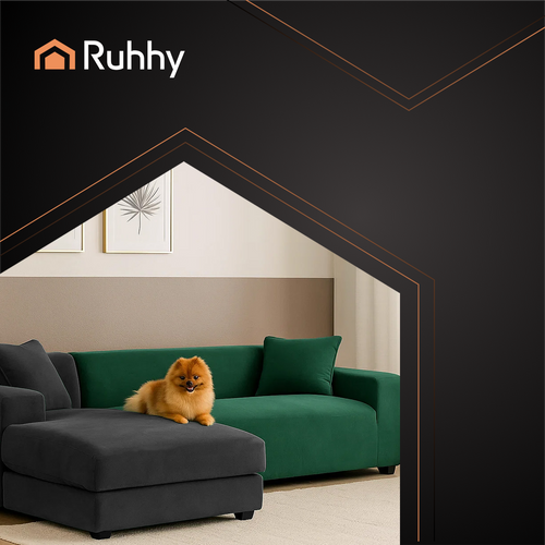 Green Sofa Cover, Stretch Fit 145-185cm