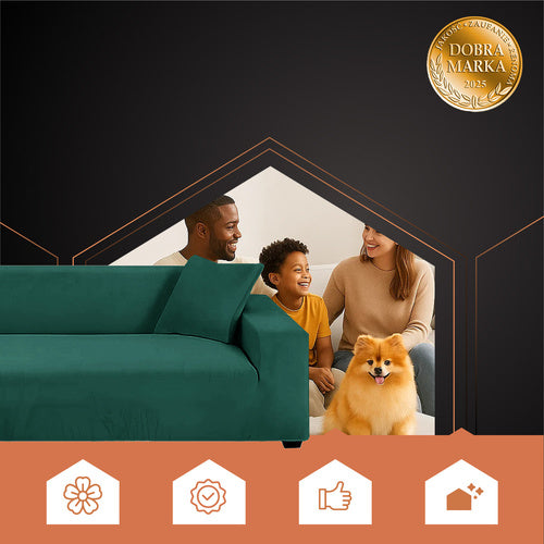 Green Sofa Cover, Stretch Fit 145-185cm