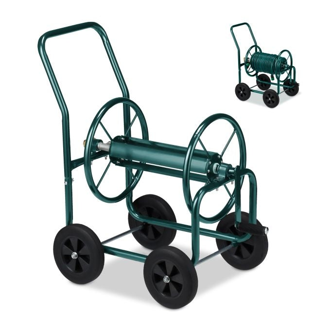 Green Steel Hose Trolley