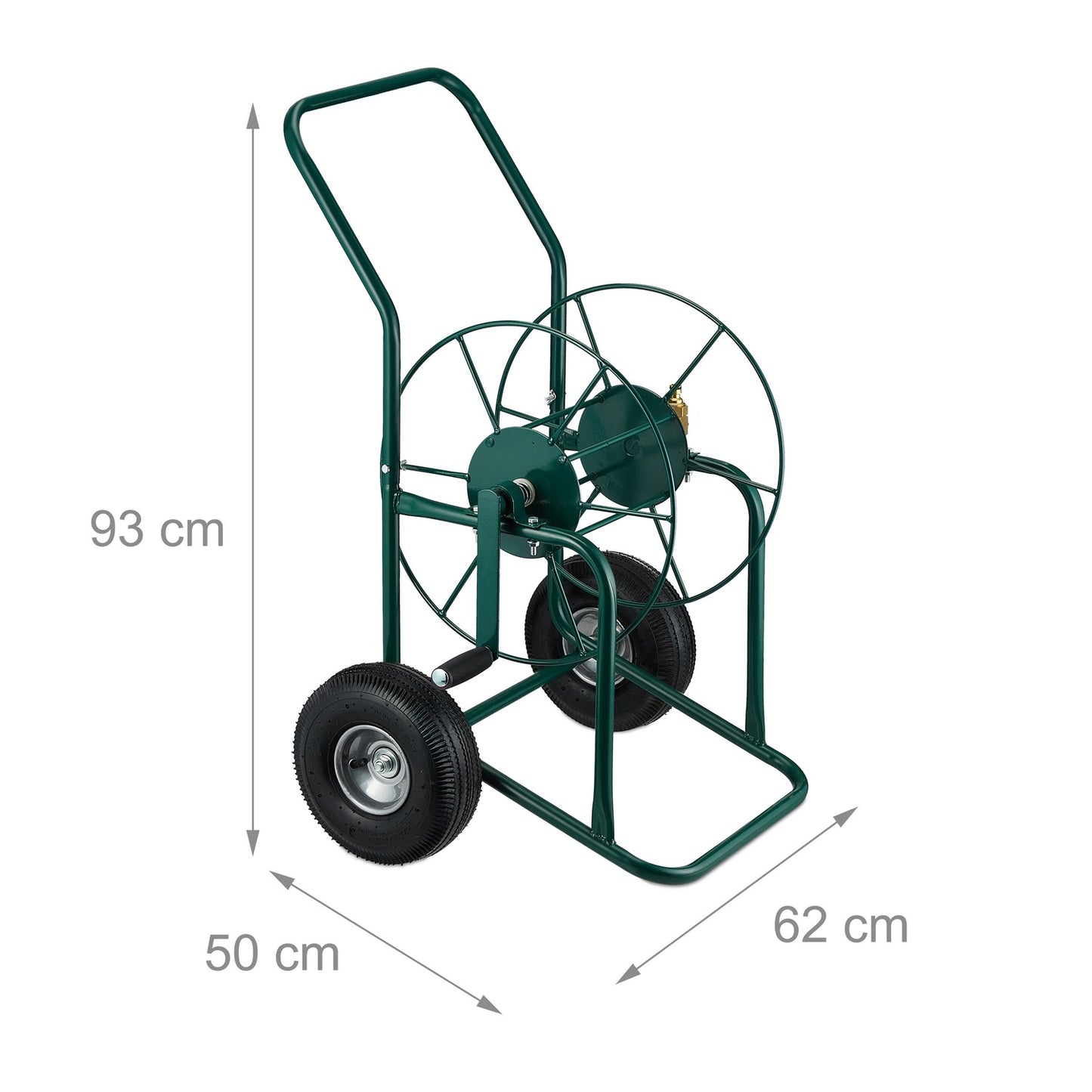 Green Steel Hose Trolley