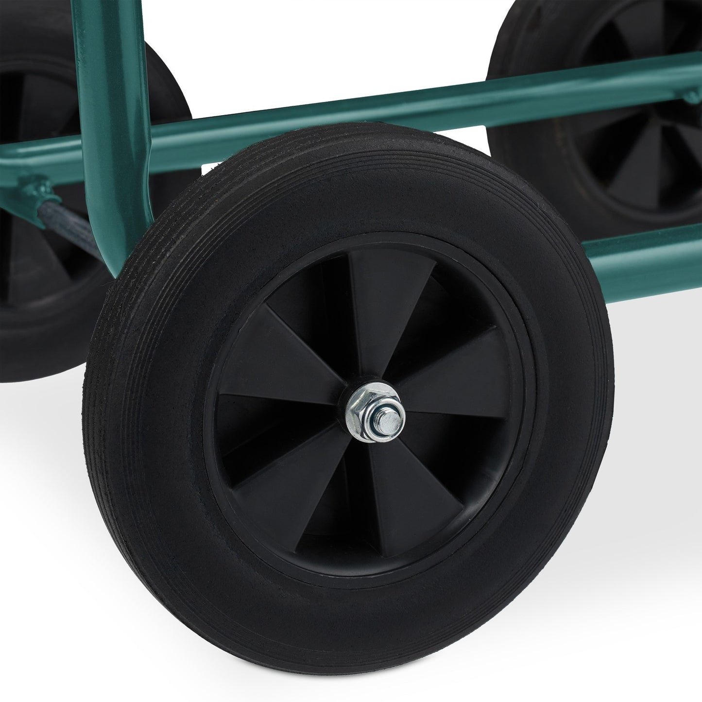 Green Steel Hose Trolley