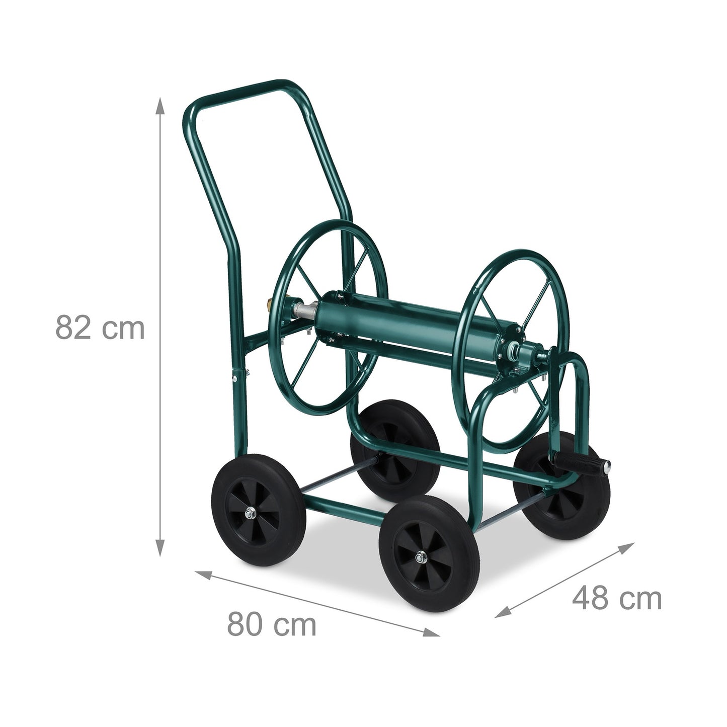 Green Steel Hose Trolley