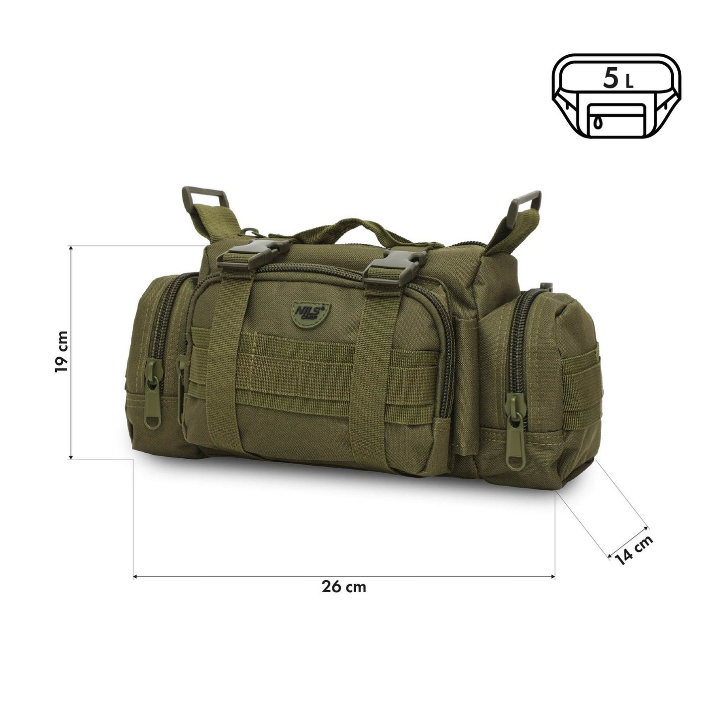 Green XL Hip Bag – Large Capacity, Durable Material