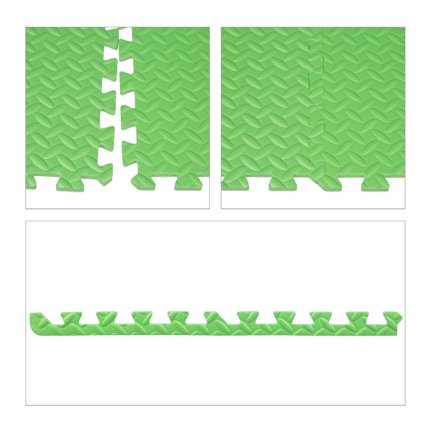 Green floor protection mat in set of 8