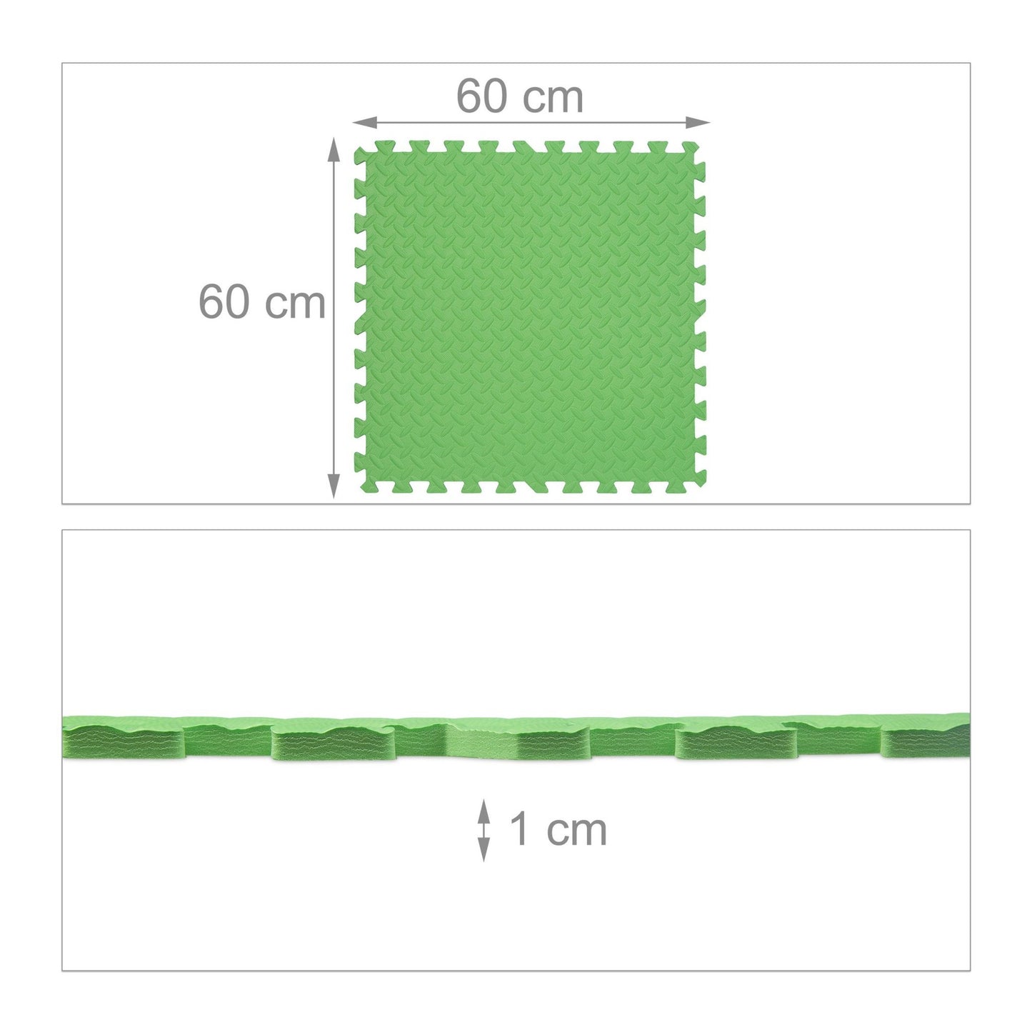 Green floor protection mat in set of 8