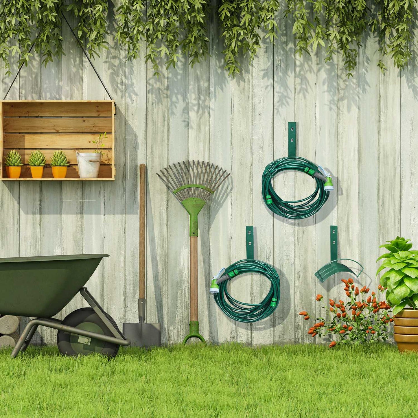 Green hose holder - set of 3