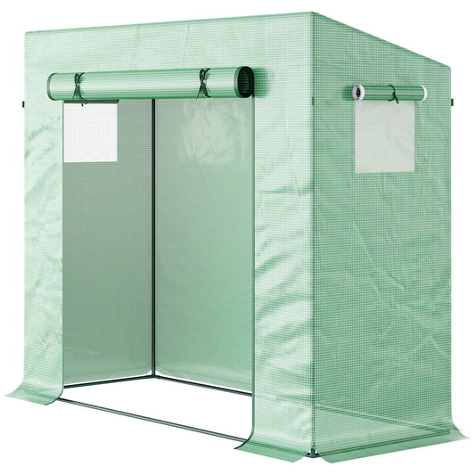 Greenhouse with roller door, 200x76x168 cm, winter-proof PE film