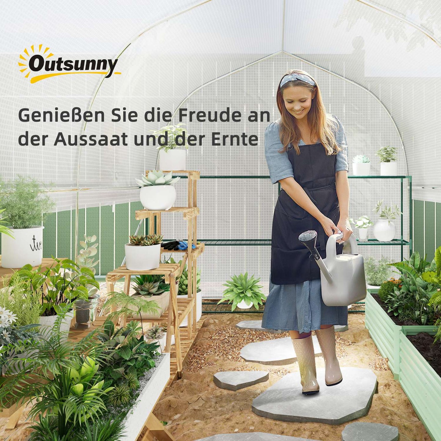 Large film greenhouse, 3x2x2m, UV resistant, roll-up sides